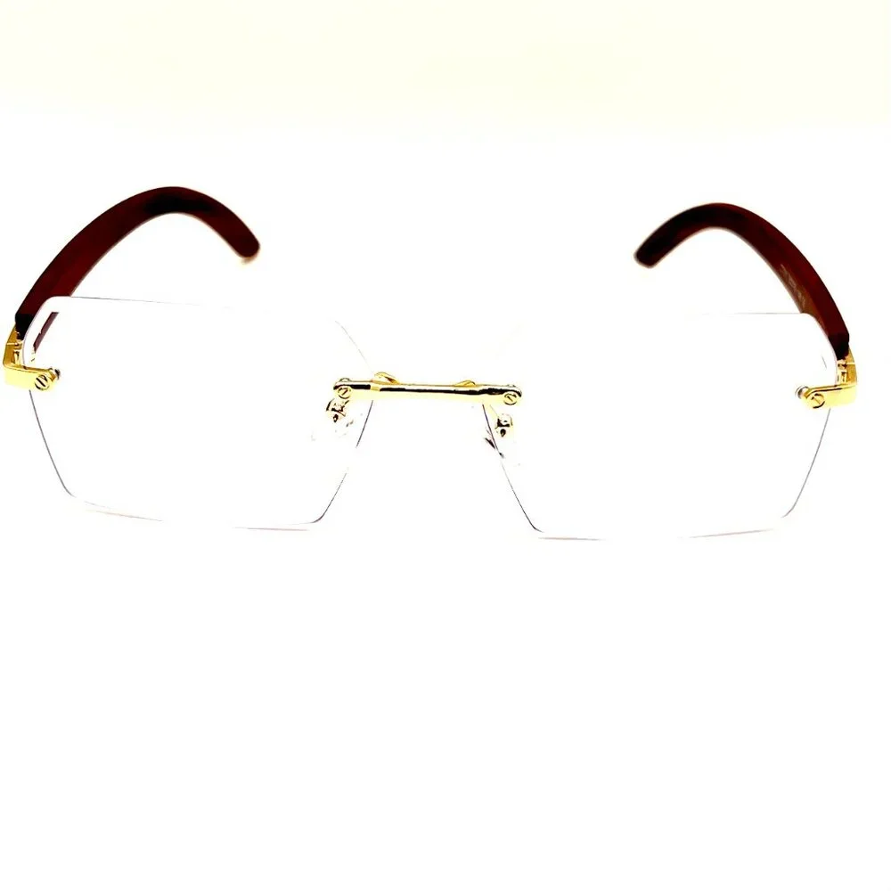 Men Sunglasses Hip Hop Clear Tinted Lens Gold Frame Retro Shades Metal‎ Lentes